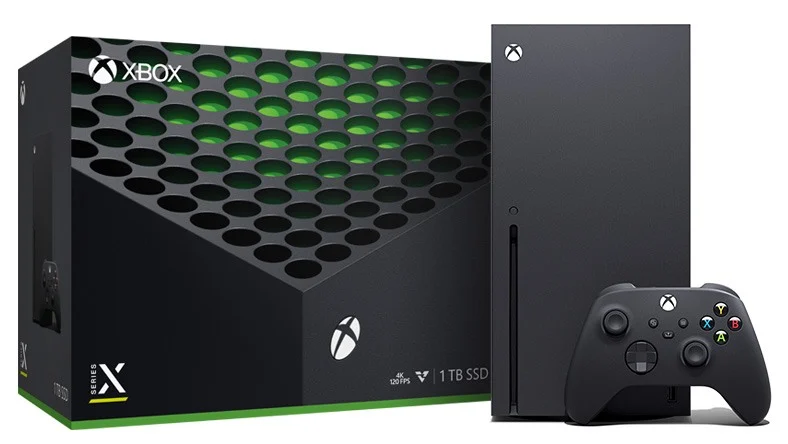 Xbox Series X-console en doos.