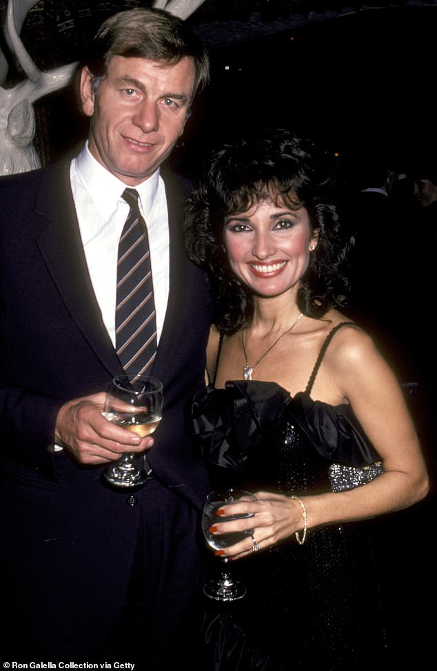 Teruggaan: The Power Couple tijdens Entertainment Tonight & ABC-TV Party in Tavern on the Green in New York City in 1983