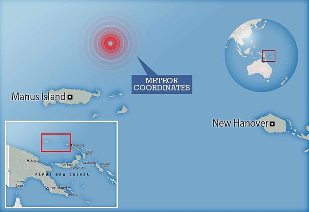 Volgens NASA verlichtte een meteoor op 8 januari 2014 de lucht nabij Manus Island, Papoea-Nieuw-Guinea, terwijl hij met meer dan 100.000 mijl per uur reisde.  Volgens wetenschappers heeft het mogelijk met interstellair puin in de oceaan geregend
