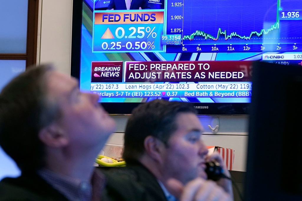 TV-scherm op de vloer van de New York Stock Exchange
