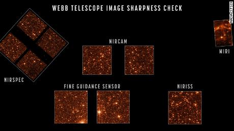 Beide instrumenten van Webb maakten kristalheldere beelden van sterren in een naburig sterrenstelsel.