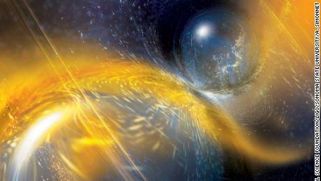 Astronomen detecteren zwaartekrachtsgolven van enorme botsingen met neutronensterren
