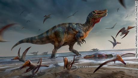 Wetenschappers hebben de overblijfselen ontdekt van een van de grootste roofzuchtige dinosaurussen in Europa