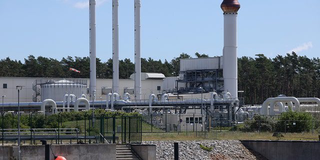   Het ontvangststation van de aardgasleiding Nord Stream 1 staat op 11 juli 2022, in de buurt van Lubmin, Duitsland.