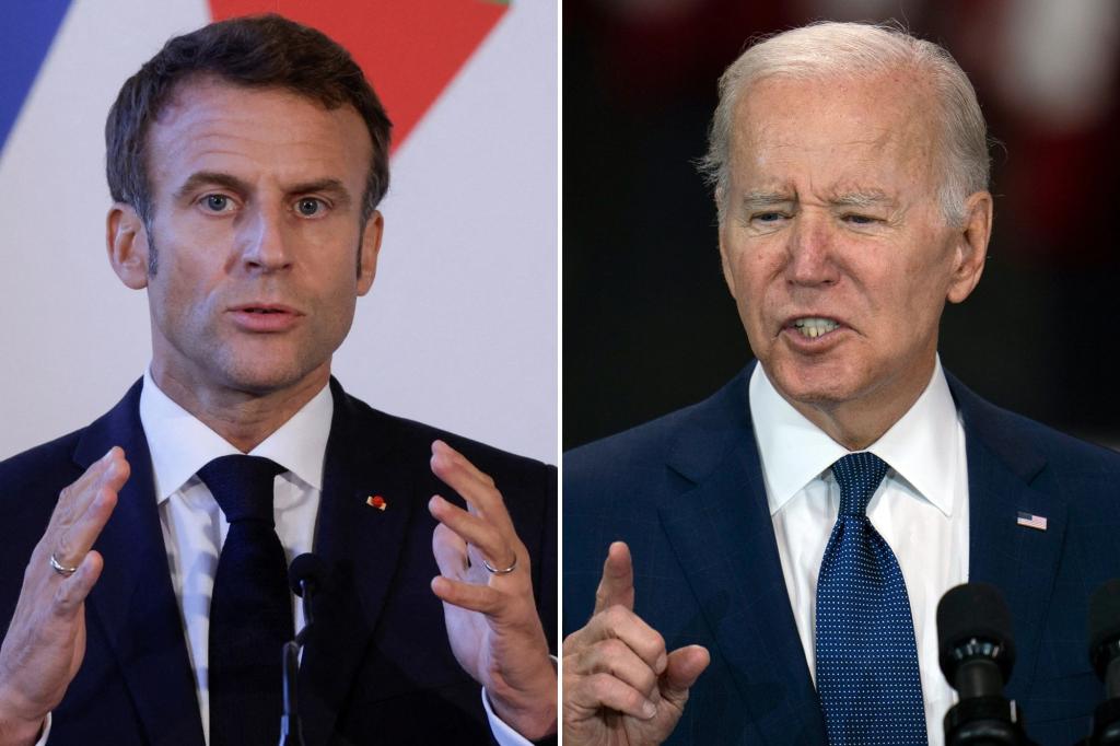 Emmanuel Macron scheldt Biden uit voor waarschuwing voor "Armageddon"