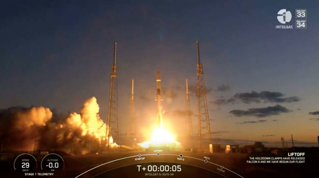 A SpaceX Falcon 9 rocket launches on its record-tying 14th mission on Oct. 8, 2022.