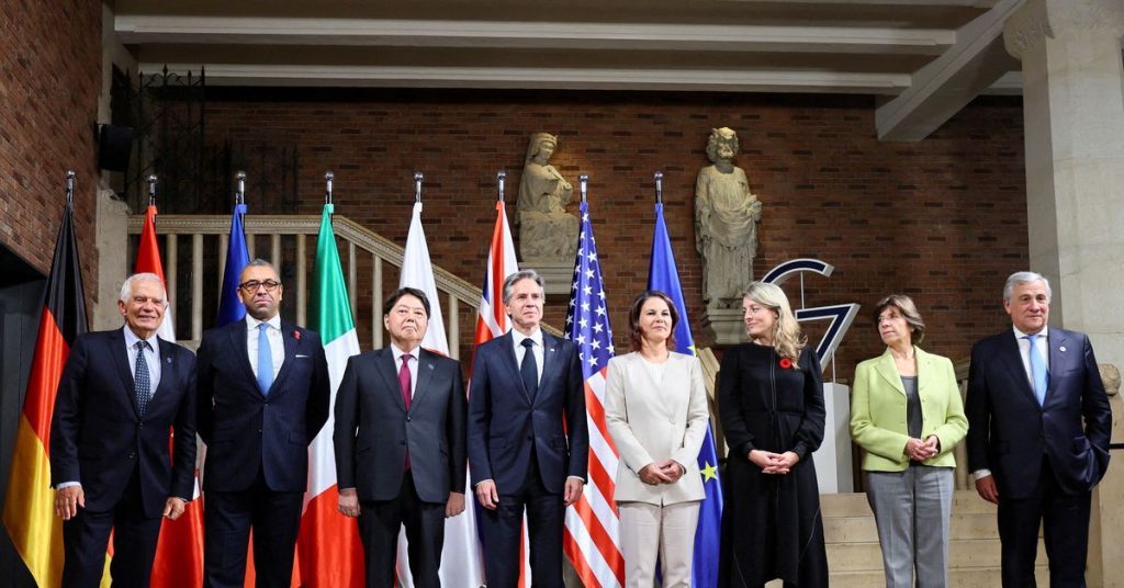 G7 dringt er bij China op aan af te zien van bedreigingen en gebruik van geweld