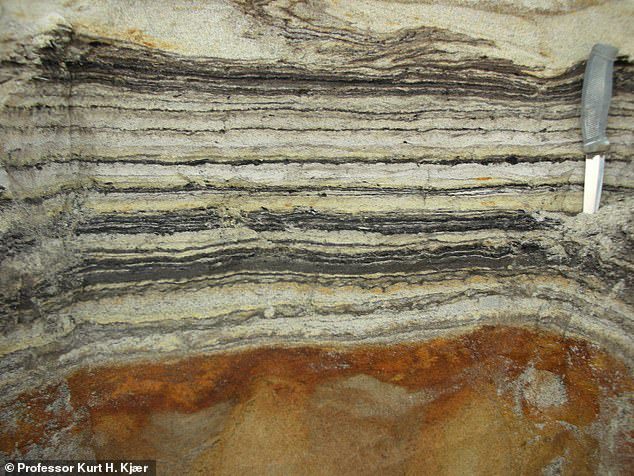 De microscopische fragmenten, elk een paar miljoensten van een millimeter lang, zijn gevonden in pleistocene sedimenten in het noorden van Groenland.